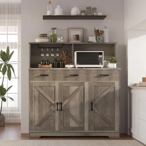 Large Wooden Coffee Bar and Storage