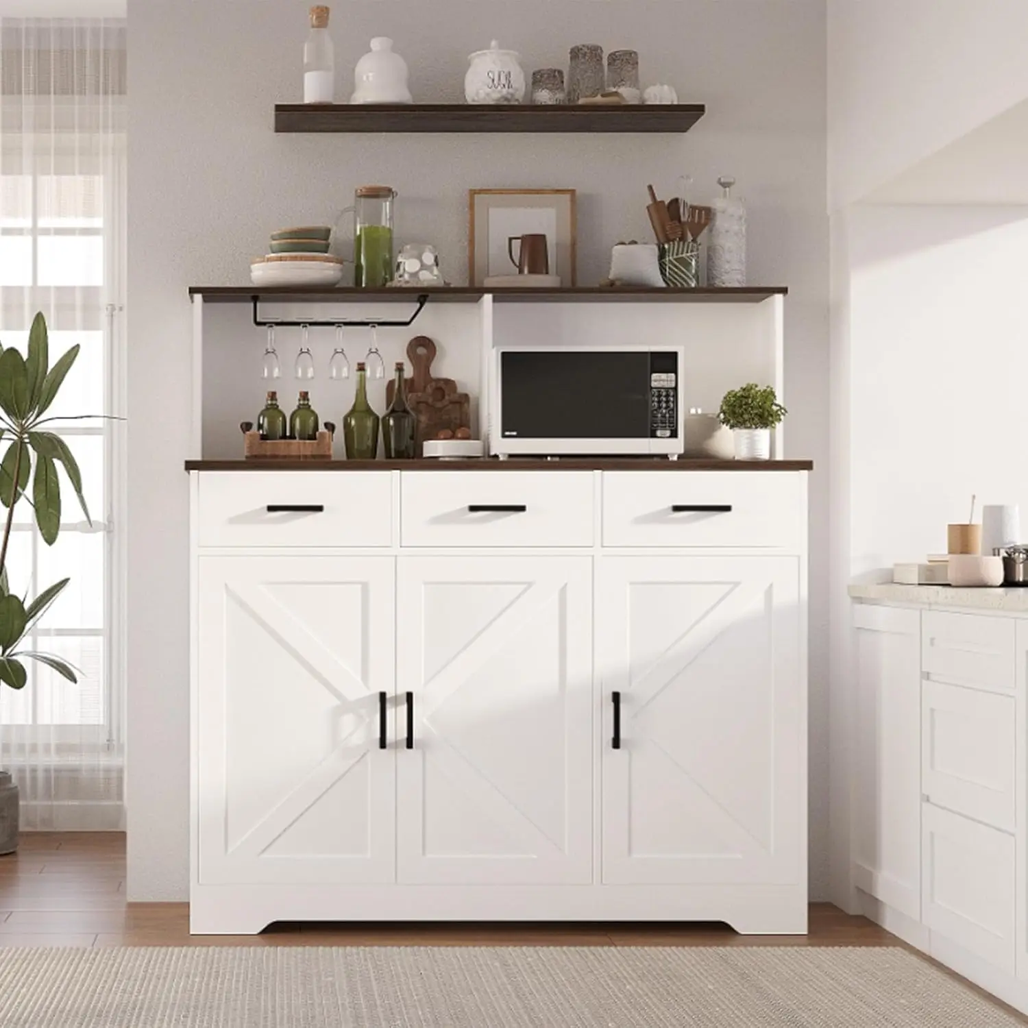 Large Wooden Coffee Bar and Storage - Image 4
