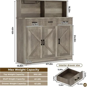 Large Wooden Coffee Bar and Storage - Thumbnail Image 3