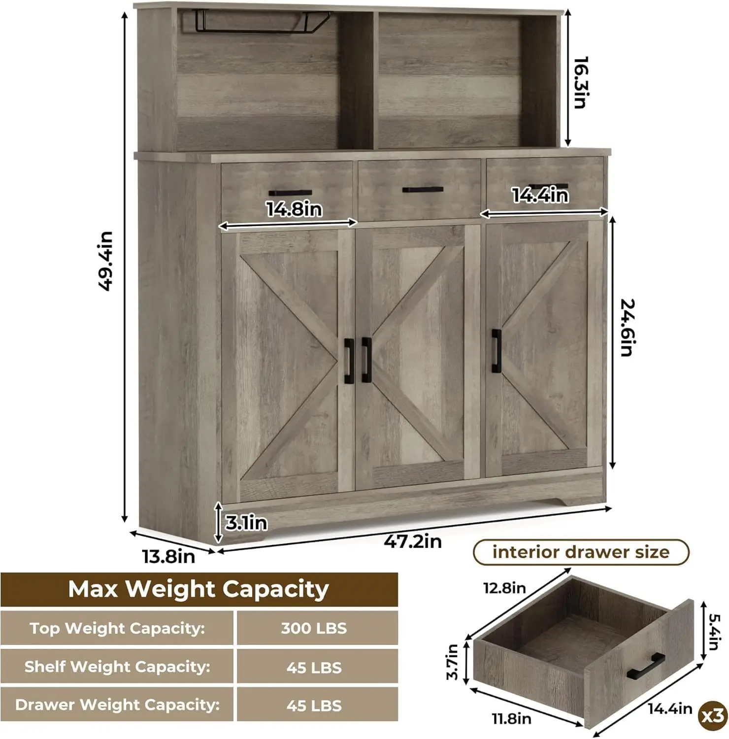 Large Wooden Coffee Bar and Storage - Image 3
