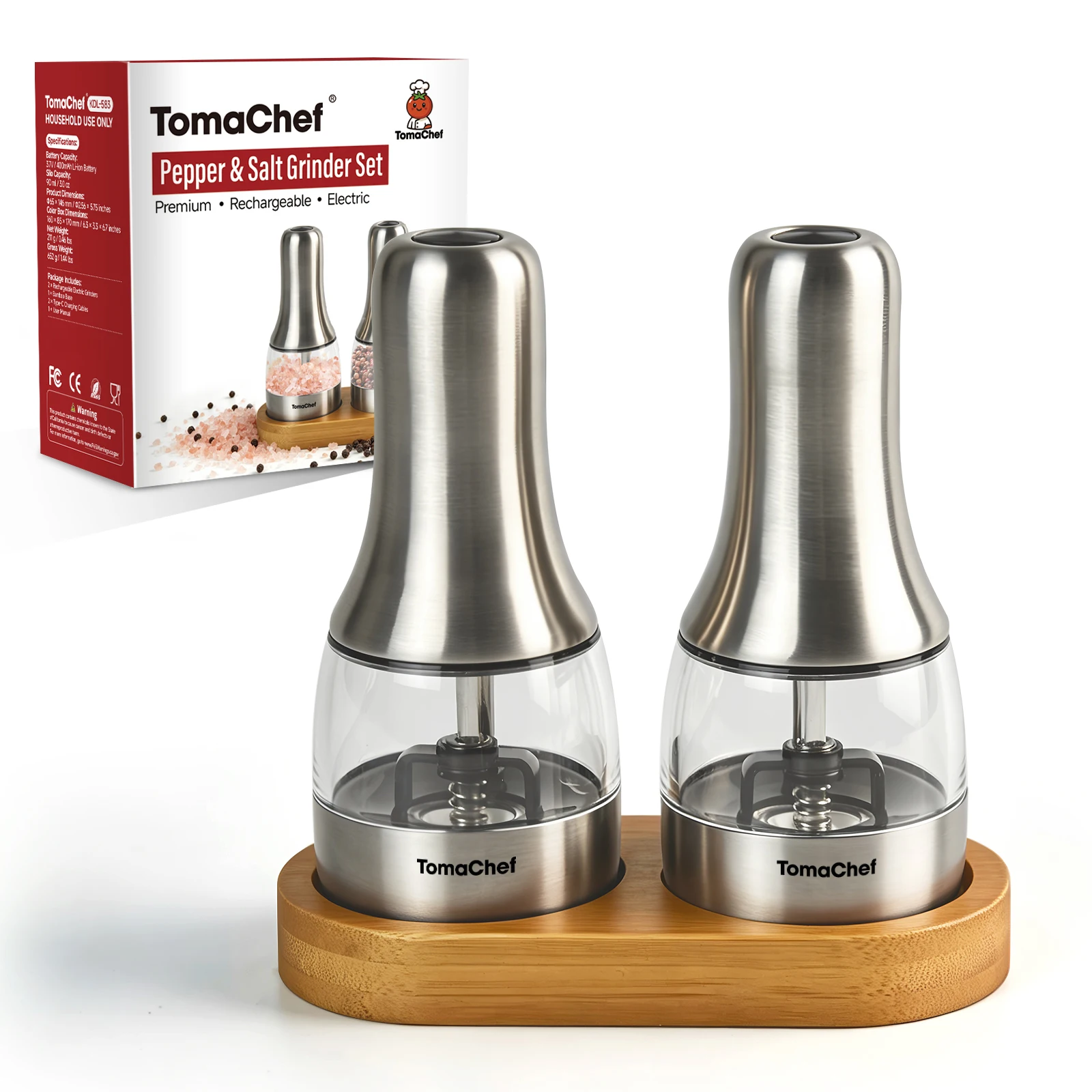 Electric Salt and Pepper Grinder Set - Image 4