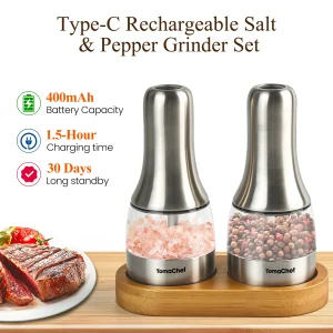 Electric Salt and Pepper Grinder Set