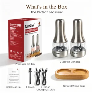 Electric Salt and Pepper Grinder Set - Thumbnail Image 3