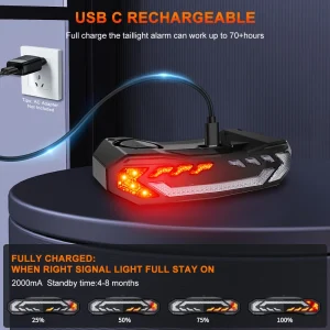 Anti Theft rear bike Light Alarm