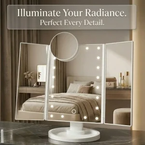 Tri-Fold Adjustable Vanity Makeup Mirror