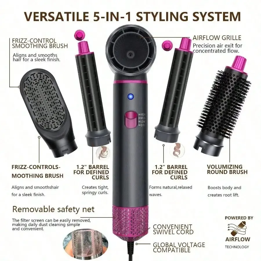 Hair Dryer Styling Brush Set - Image 1