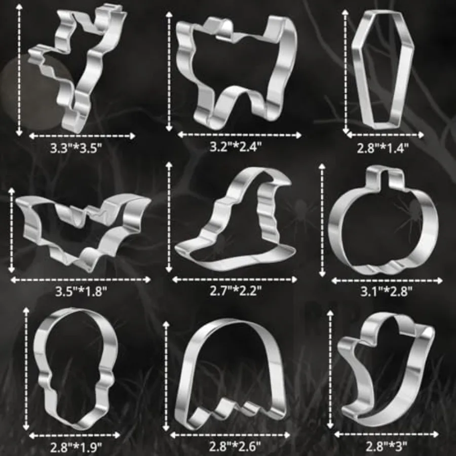 9 Pieces Halloween Cookie Cutters Set - Image 2