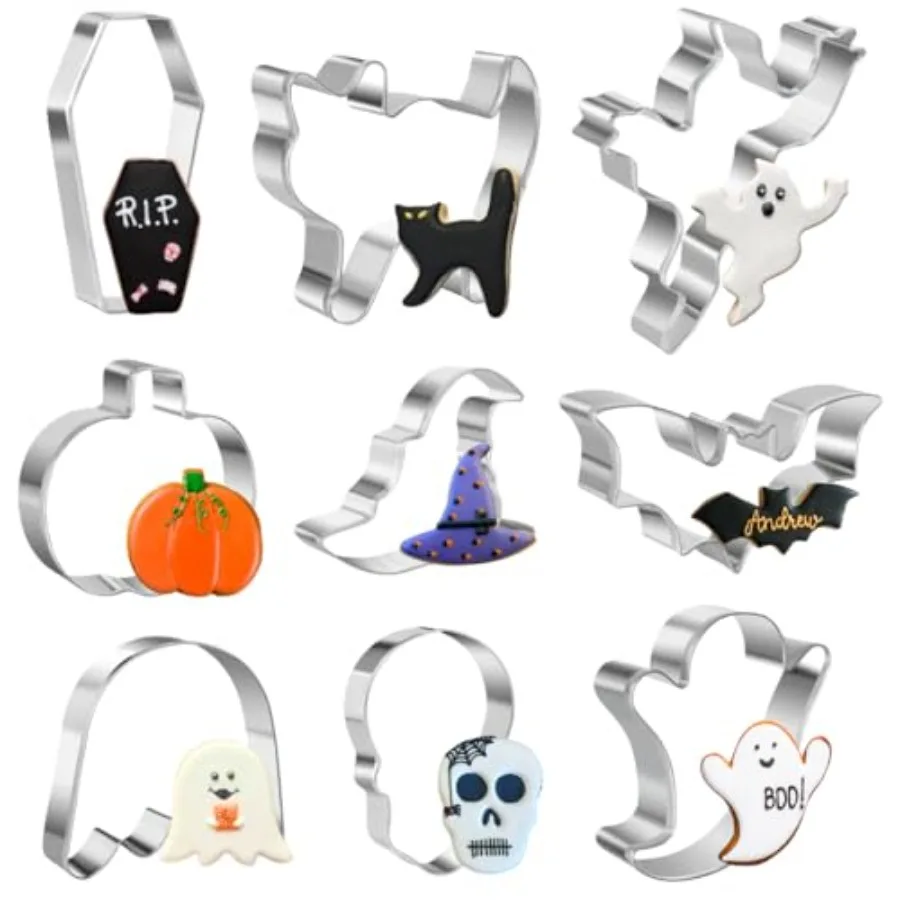 9 Pieces Halloween Cookie Cutters Set - Image 1